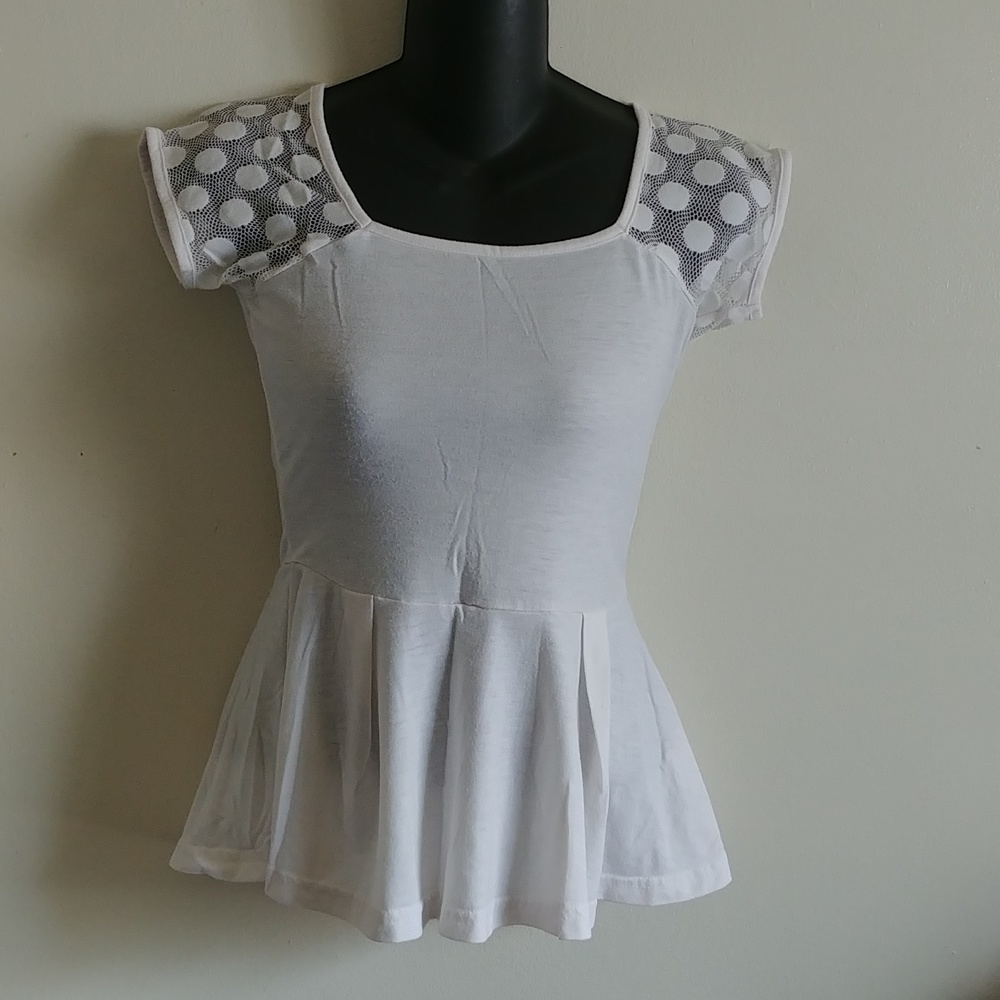 Square-necked peplum blouse